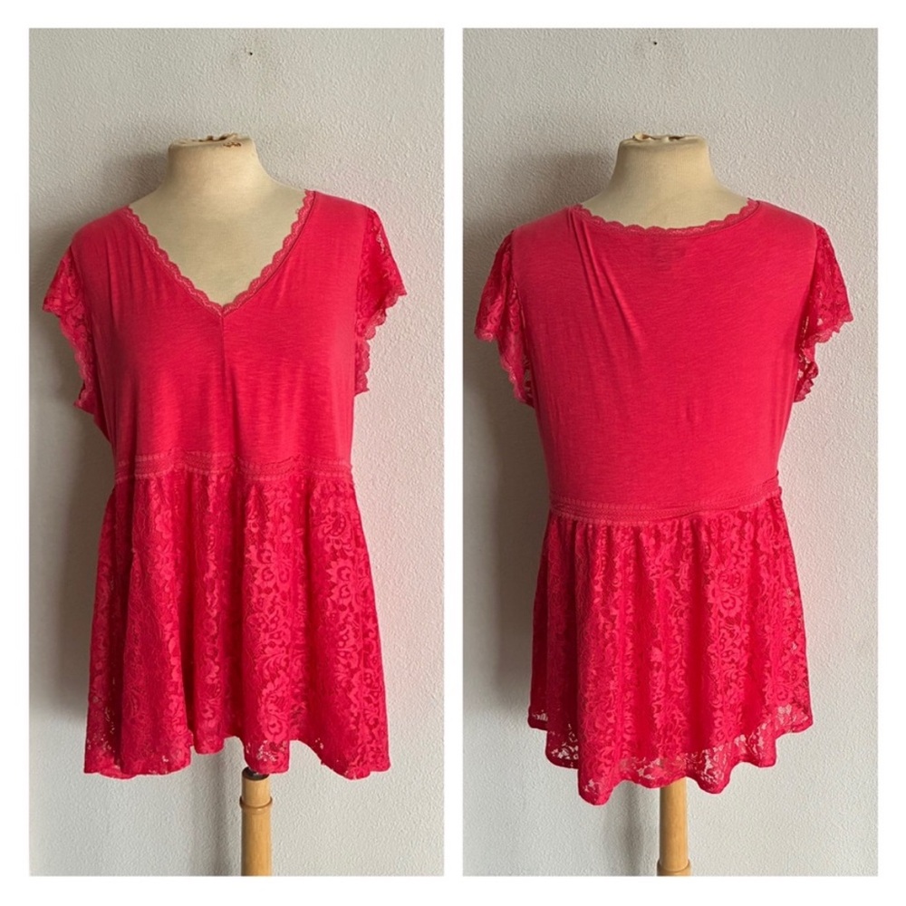 Torrid pink lace top